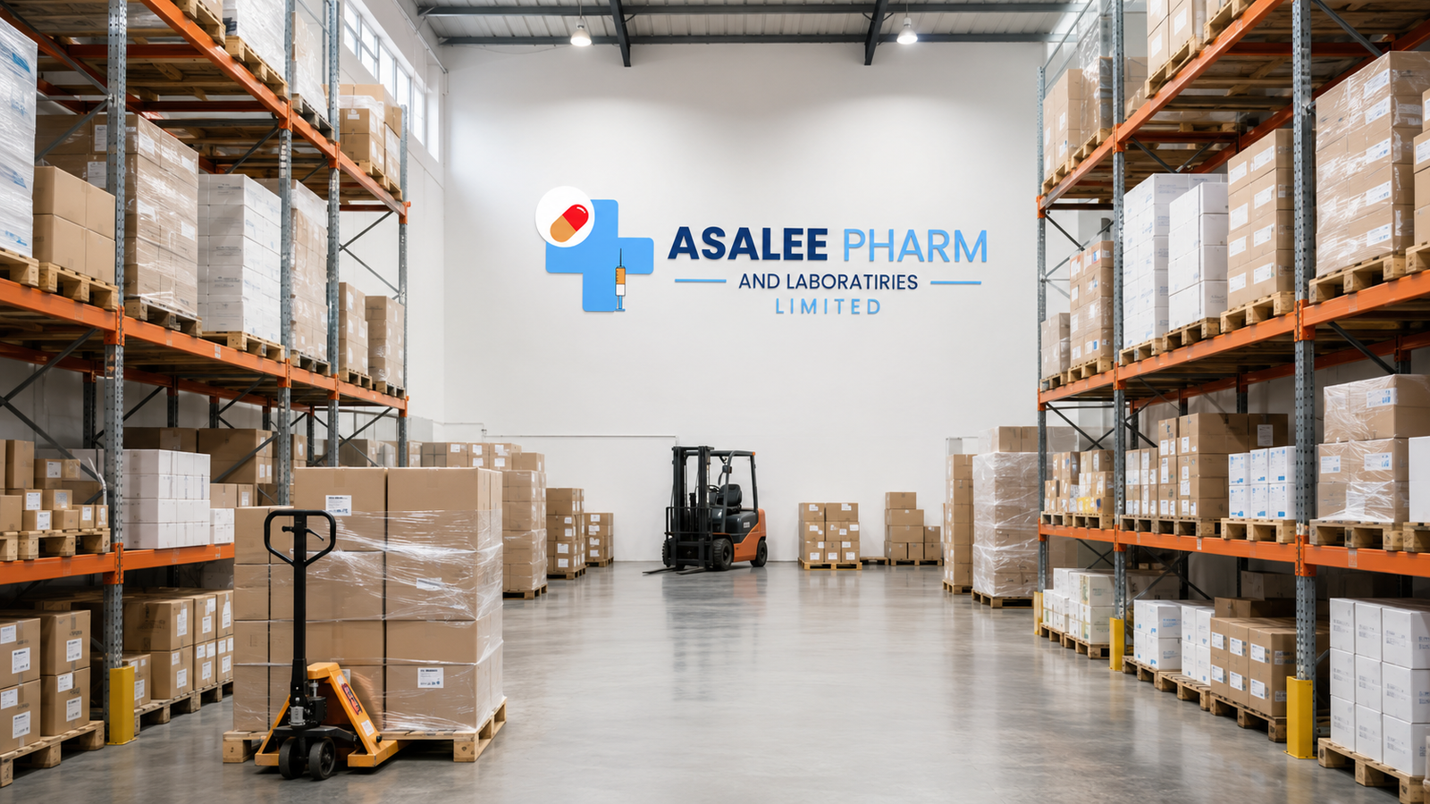 Organised ASALEE pharmaceutical warehouse